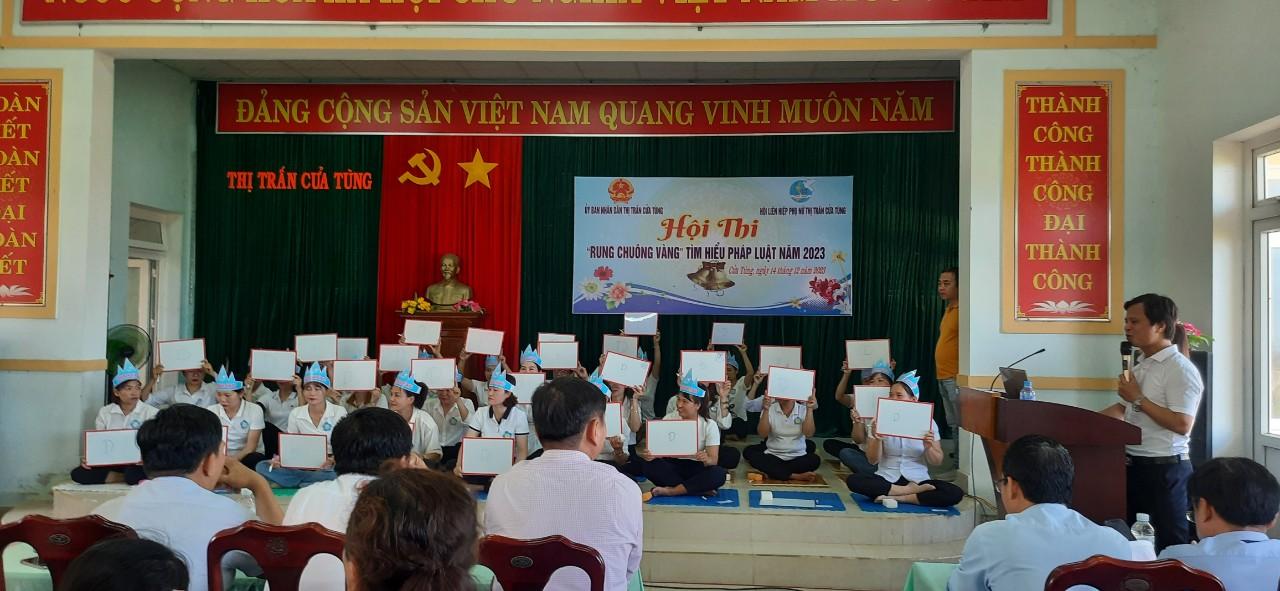 Thị trấn Cửa Tùng tổ chức Hội thi “Rung chuông vàng tìm hiểu pháp luật năm 2023”: