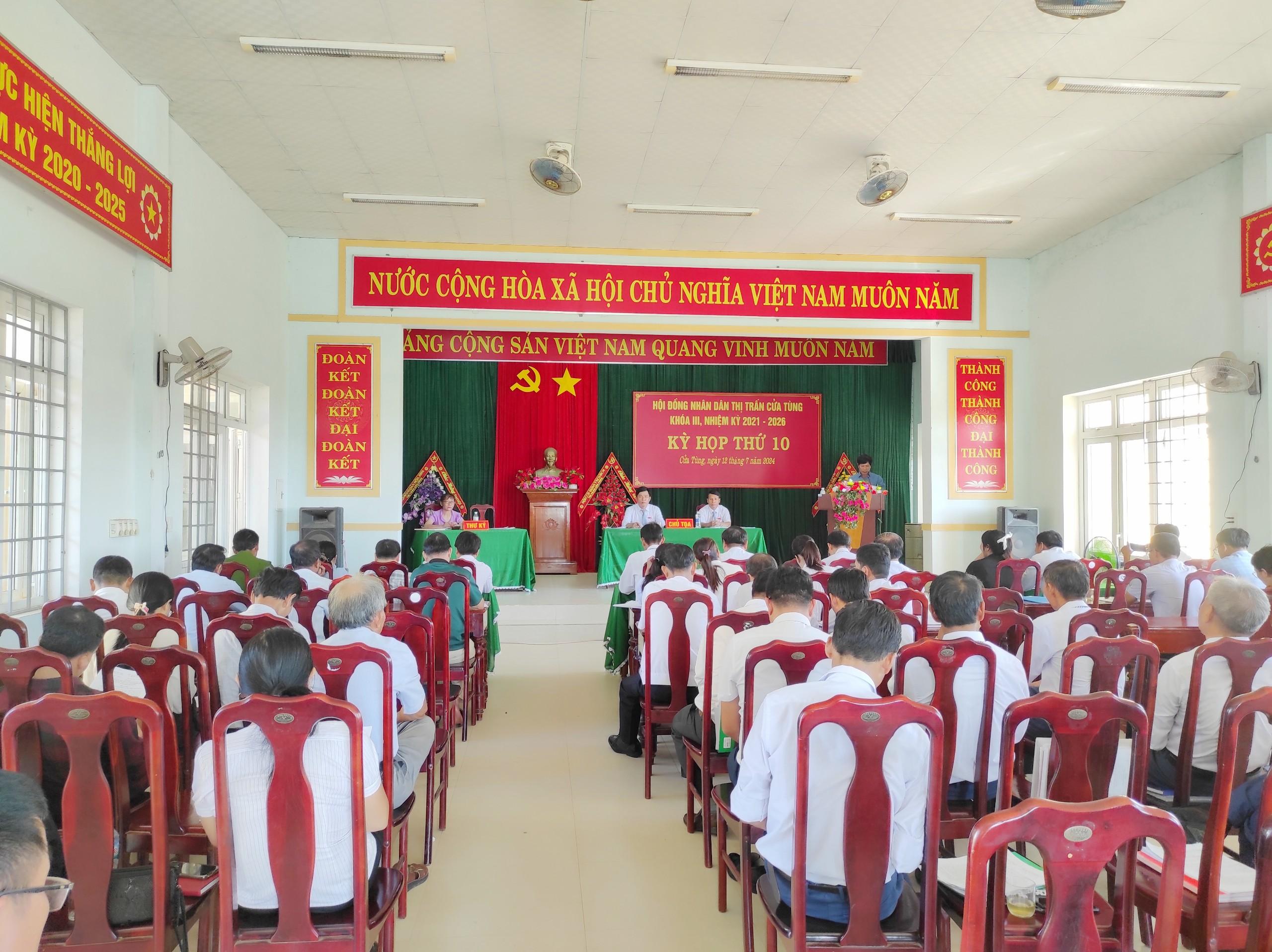 Các Nghị quyết HĐND tại kỳ họp thứ 10 ngày 12/7/2024 của HĐND thị trấn Cửa Tùng